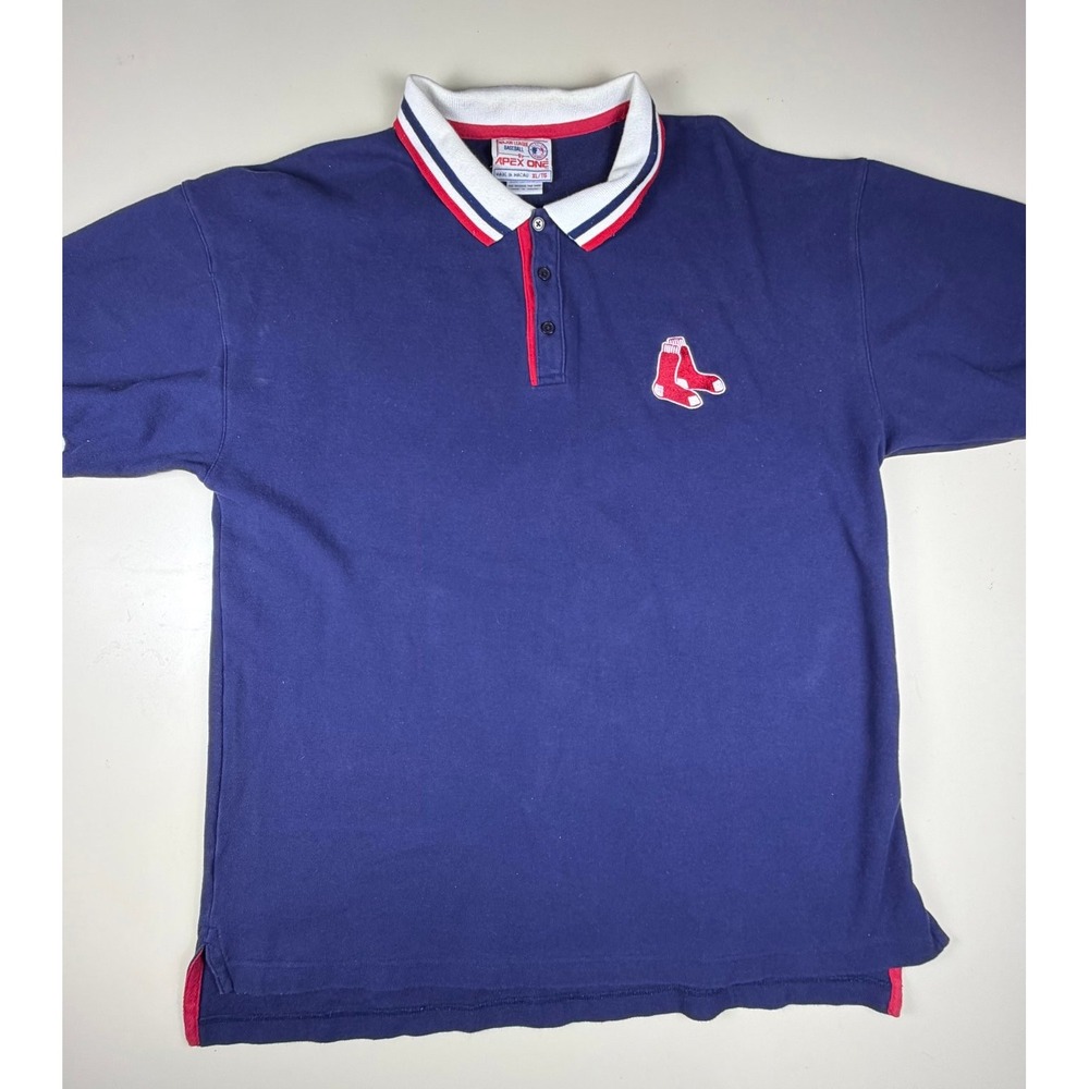 Apex One Boston Red Sox Men's XL Navy Blue Polo Shirt Cotton Blend